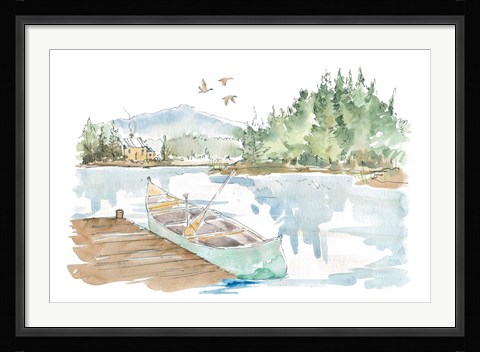 Framed Lakehouse I on White Print