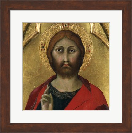 Framed Christ Blessing - Detail Print