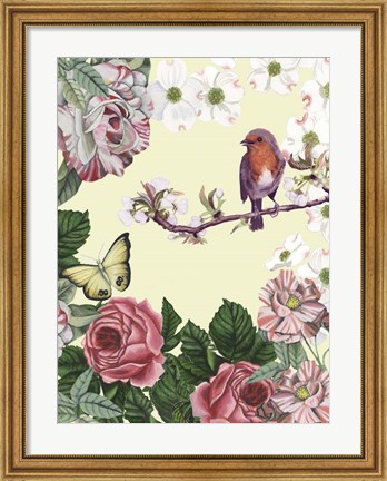 Framed Bird Garden II Print