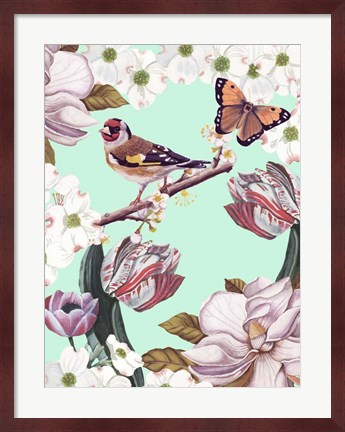 Framed Bird Garden III Print