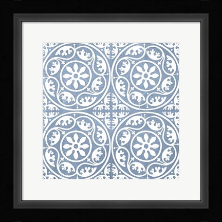 Framed Chambray Tile VIII Print