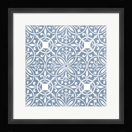 Framed Chambray Tile IX Print