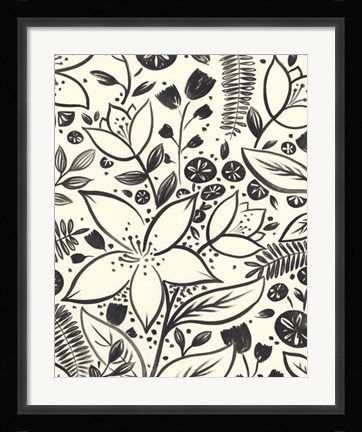 Framed Brushstroke Blossoms II Print