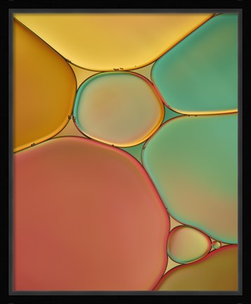 Framed Red Yellow and Green Drops Print