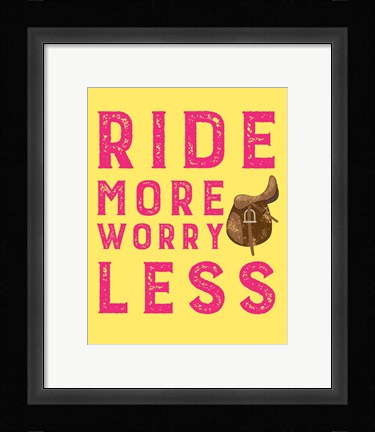 Framed Ride More Worry Less - Yellow Print