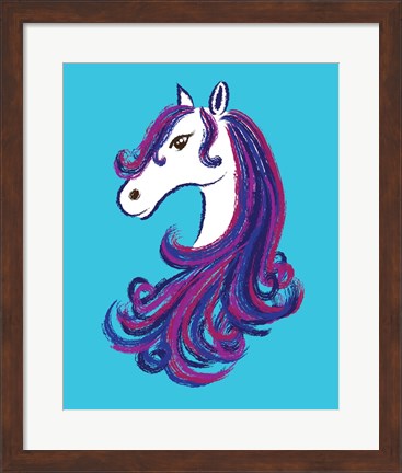 Framed Horse - Blue Print