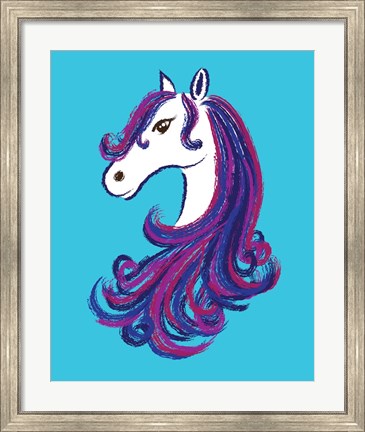 Framed Horse - Blue Print