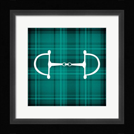 Framed Horse Bit - Green Checkered Print