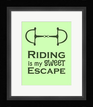 Framed Riding is My Sweet Escape - Lime Print