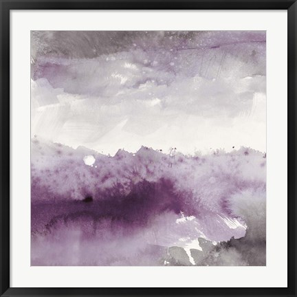 Framed Midnight at the Lake II Amethyst and Grey Print