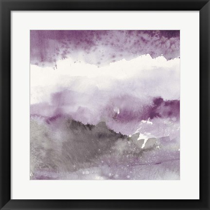 Framed Midnight at the Lake III Amethyst and Grey Print