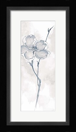 Framed Solitary Dogwood II Gray Print