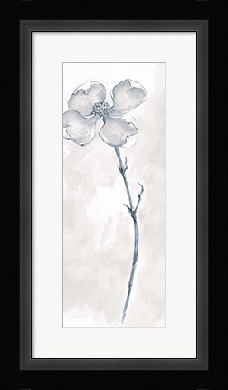 Framed Solitary Dogwood III Gray Print
