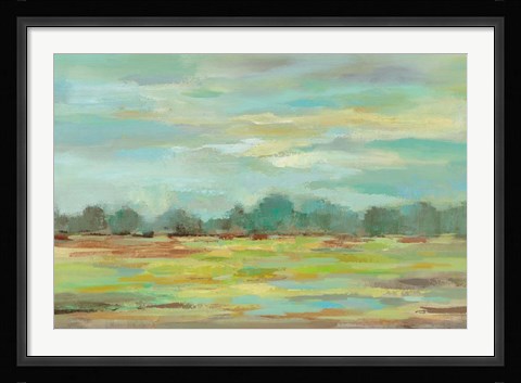 Framed Teal Forest Crop Print