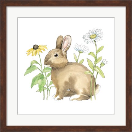 Framed Wildflower Bunnies II Sq Print