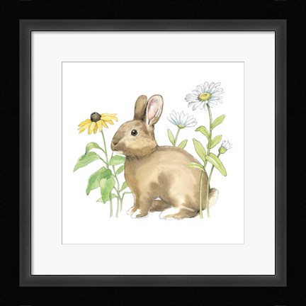 Framed Wildflower Bunnies II Sq Print