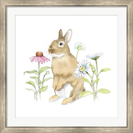 Framed Wildflower Bunnies IV Print