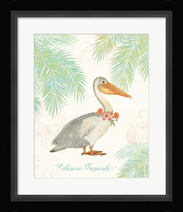 Framed Flamingo Tropicale I Print