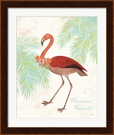 Framed Flamingo Tropicale II Print