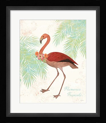 Framed Flamingo Tropicale II Print