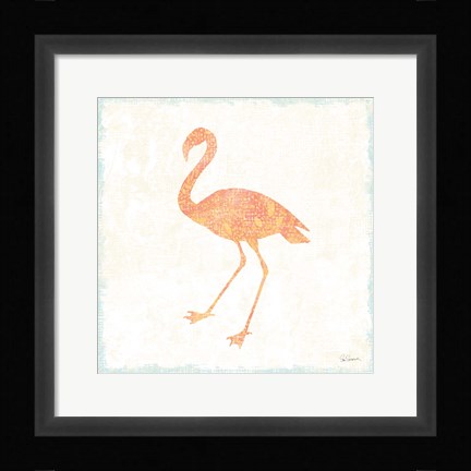 Framed Flamingo Tropicale VI Print