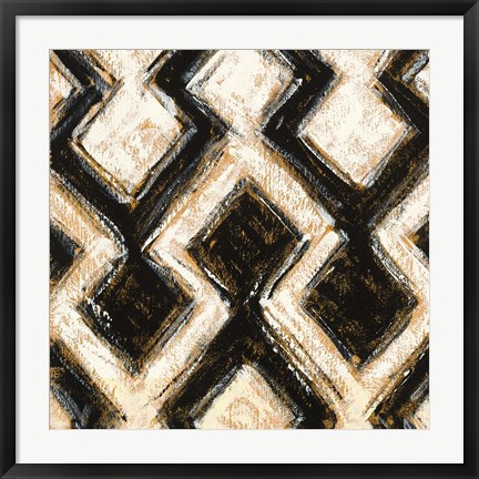 Framed Black and Gold Geometric III Crop Print
