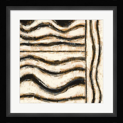 Framed Black and Gold Geometric VI Print