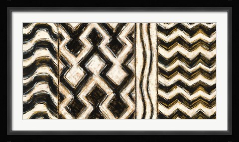 Framed Black and Gold Geometric VII Print