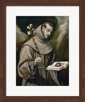 Framed Saint Anthony of Padua, 1577-79 Print