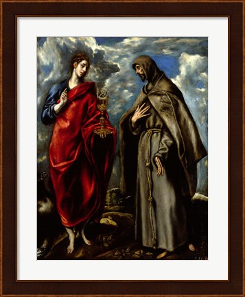Framed Saint John the Baptist and Saint Saints John and Francis of Assisi c. 1600 Print