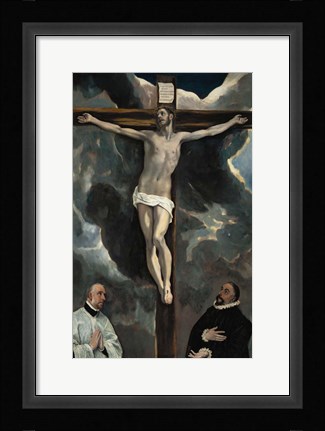 Framed Crucifixion with Two Donors Print
