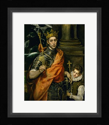Framed Saint Louis, King of France, and a Pageboy Print