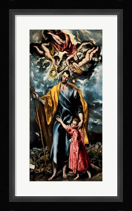 Framed Saint Joseph and the Christ Child Print