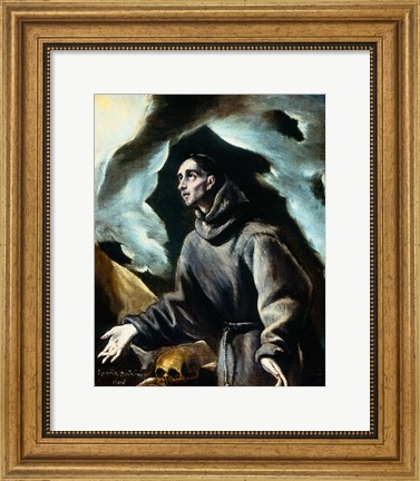 Framed Saint Francis Receiving the Stigmata Print