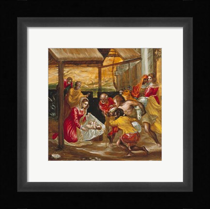 Framed Adoration of the Shepherds (manger scene) Print