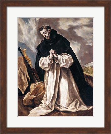 Framed St Dominic in Prayer Print
