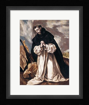 Framed St Dominic in Prayer Print