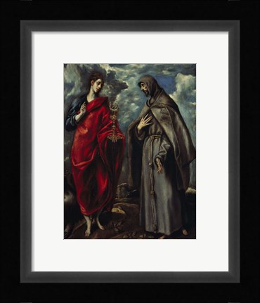 Framed Saints John and Francis of Assisi c. 1600 Print