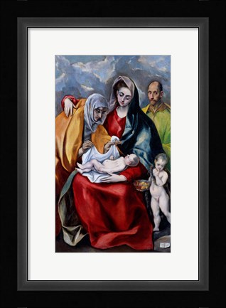 Framed Holy Family with Saint Anne, Saint Joseph and the child Saint John the Baptist Print