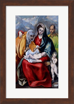 Framed Holy Family with Saint Anne, Saint Joseph and the child Saint John the Baptist Print