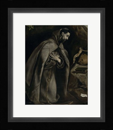 Framed Saint Francis in Prayer Before a Crucifix, c. 1590 Print