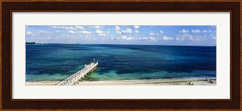 Framed Beach Pier, Nassau, Bahamas Print