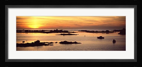 Framed Sunset over Lillia, Brittany, France Print