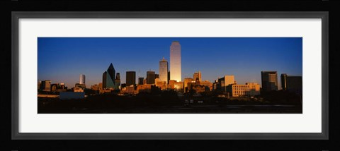 Framed Dallas, Texas at Dusk Print