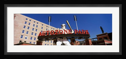 Framed Low angle view of a baseball stadium, Autozone Park, Memphis, Tennessee, USA Print