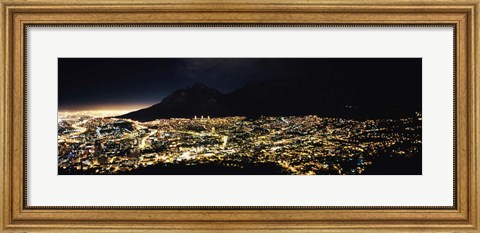 Framed Cape Town at Night,  South Africa Print
