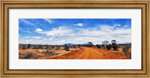 Framed Dirt Road in Tsavo East National Park, Kenya Print
