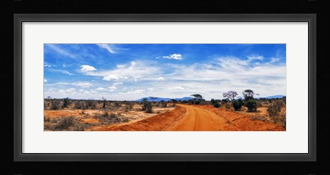 Framed Dirt Road in Tsavo East National Park, Kenya Print