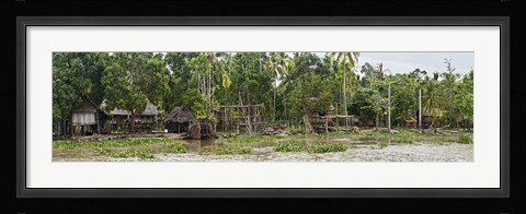 Framed Houses on the Bank of the Sepik River, Papua New Guinea Print