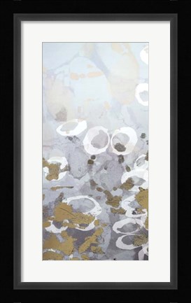 Framed Golden Dropplets I - Metallic Foil Print